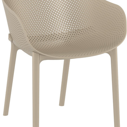 Beige Polypropylene Armchair | 54 x 60 x 81 cm