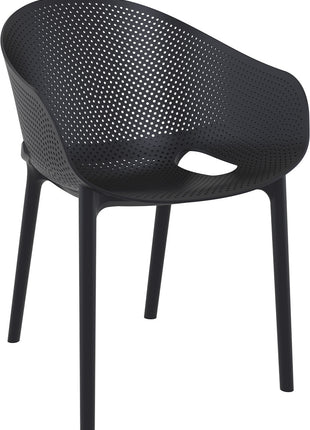 Polypropylene Armchair Black | 54 x 60 x 81 cm