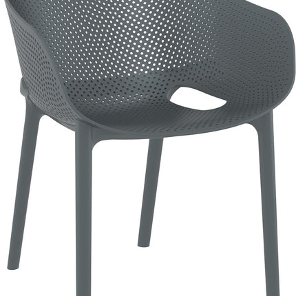 Dark Gray Polypropylene Armchair | 54 x 60 x 81 cm