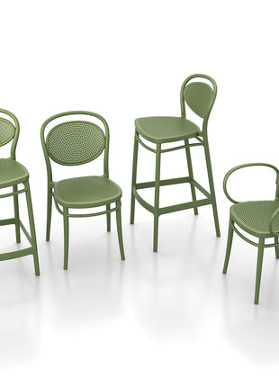 Olive Polypropylene Chair | 45 x 52 x 85 cm