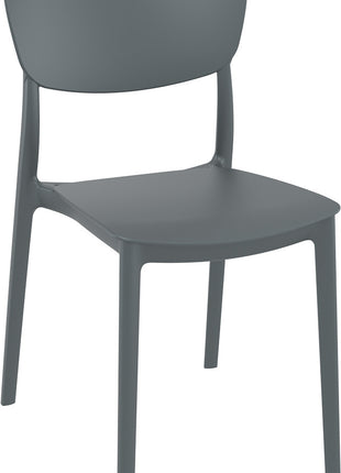 Dark Gray Polypropylene Chair | 45 x 53 x 82 cm