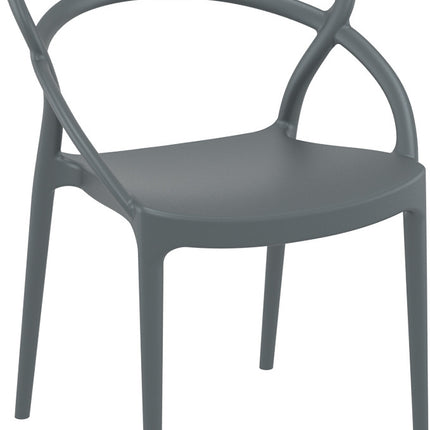 Dark Gray Polypropylene Chair | 54 x 56 x 82 cm