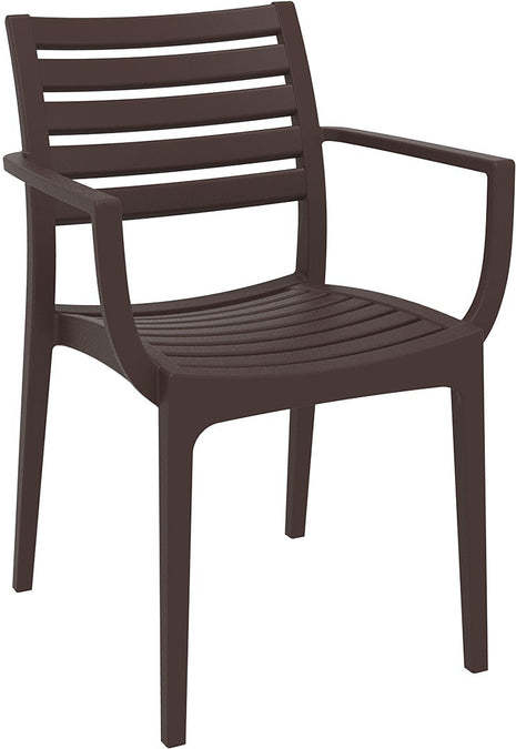 Polypropylene Armchair Dark Brown | 58 x 58 x 82 cm