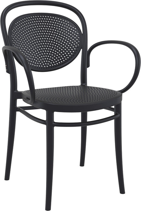 Polypropylene Armchair Black | 57 x 52 x 85 cm