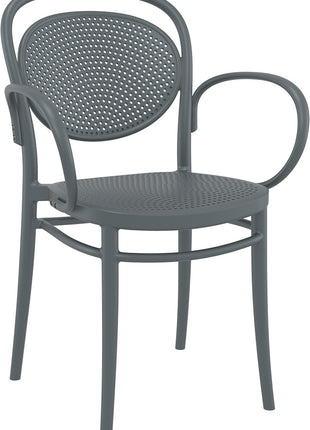 Dark Gray Polypropylene Armchair | 57 x 52 x 85 cm