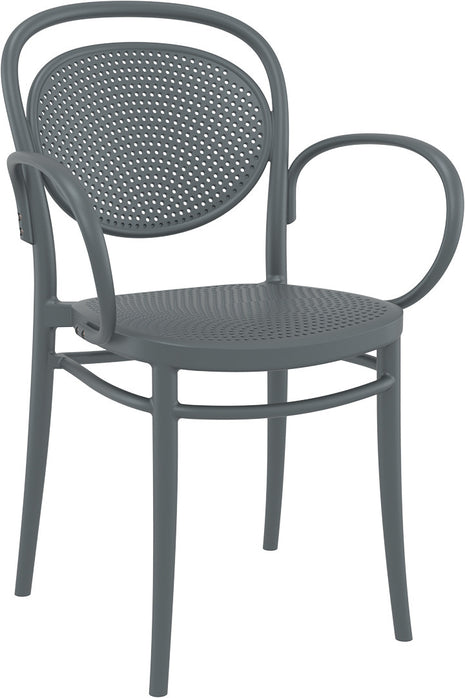 Dark Gray Polypropylene Armchair | 57 x 52 x 85 cm