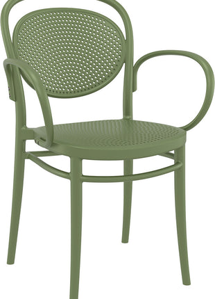 Polypropylene Armchair Olive | 57 x 52 x 85 cm