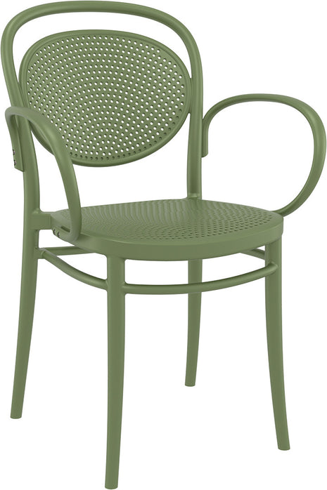 Polypropylene Armchair Olive | 57 x 52 x 85 cm