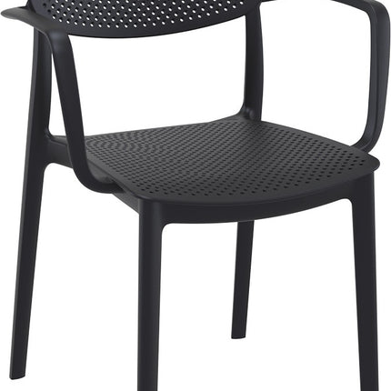 Polypropylene Armchair Black | 54 x 53 x 82 cm