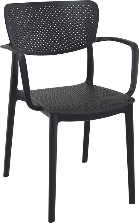 Polypropylene Armchair Black | 54 x 53 x 82 cm