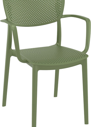 Polypropylene Armchair Olive | 54 x 53 x 82 cm