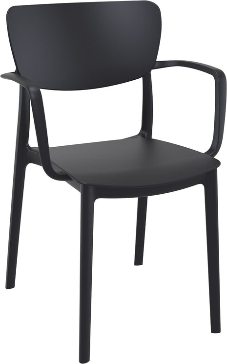 Polypropylene Armchair Black | 54 x 53 x 82 cm