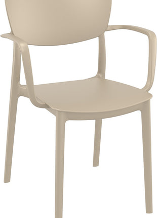 Beige Polypropylene Armchair | 54 x 53 x 82 cm