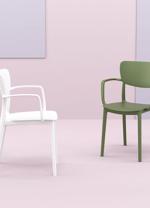 Polypropylene Armchair White | 54 x 53 x 82 cm