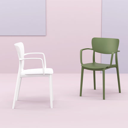 Polypropylene Armchair White | 54 x 53 x 82 cm