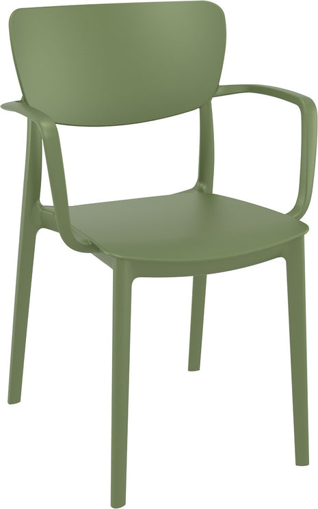 Polypropylene Armchair Olive | 54 x 53 x 82 cm