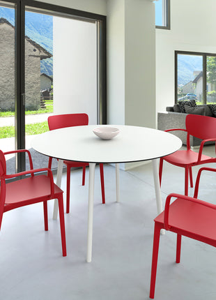 Polypropylene Armchair Red | 54 x 53 x 82 cm