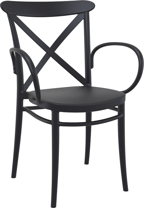 Polypropylene Armchair Black | 57 x 51 x 87 cm