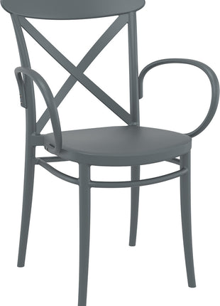 Dark Gray Polypropylene Armchair | 57 x 51 x 87 cm