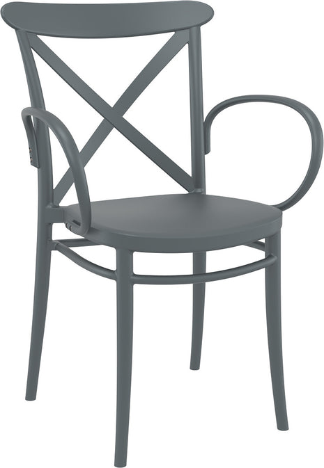 Dark Gray Polypropylene Armchair | 57 x 51 x 87 cm