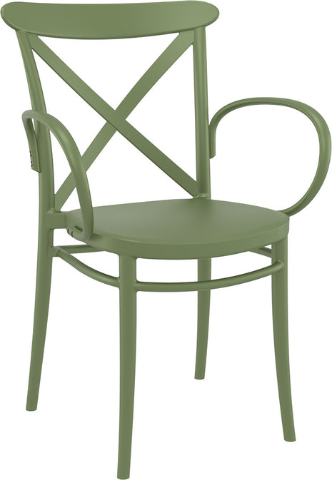 Polypropylene Armchair Olive | 57 x 51 x 87 cm