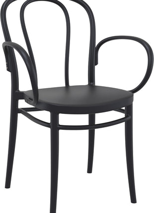 Polypropylene Armchair Black | 57 x 52 x 85 cm