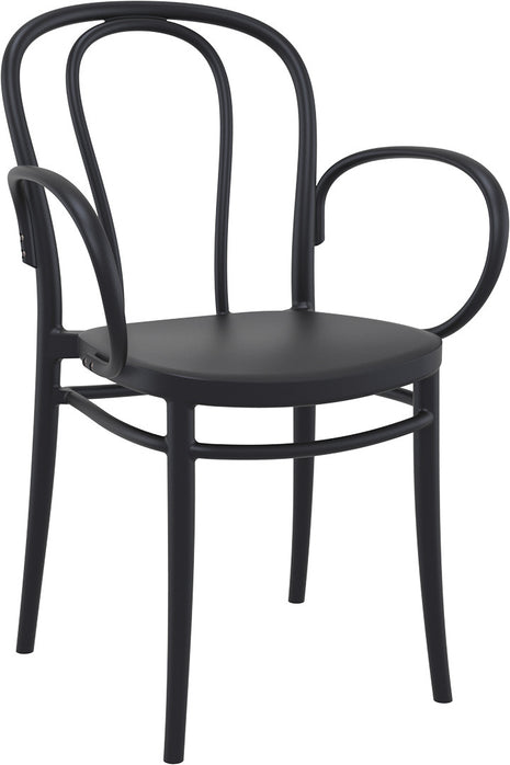 Polypropylene Armchair Black | 57 x 52 x 85 cm