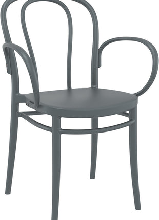 Dark Gray Polypropylene Armchair | 57 x 52 x 85 cm