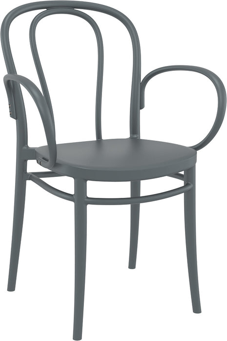 Dark Gray Polypropylene Armchair | 57 x 52 x 85 cm