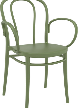 Polypropylene Armchair Olive | 57 x 52 x 85 cm