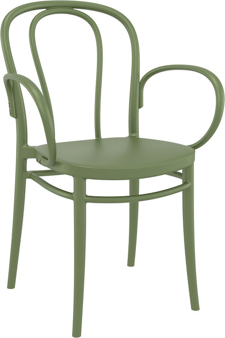 Polypropylene Armchair Olive | 57 x 52 x 85 cm