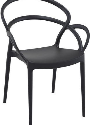 Polypropylene Armchair Black | 57 x 56 x 82 cm