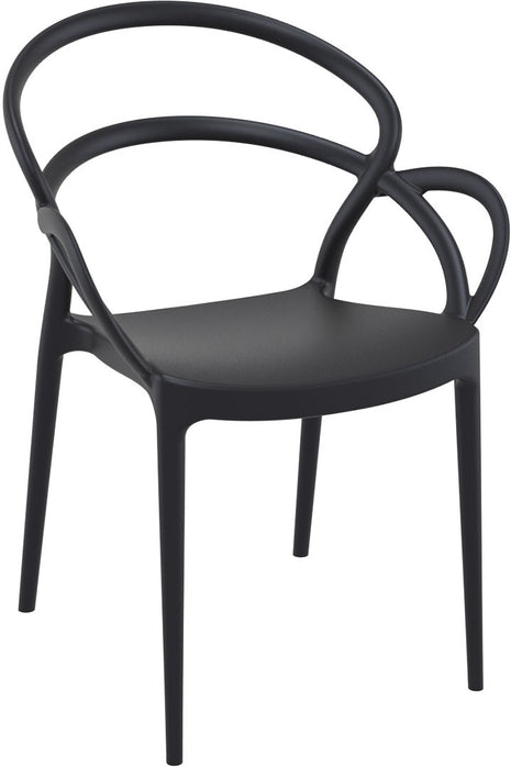 Polypropylene Armchair Black | 57 x 56 x 82 cm