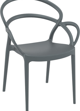 Dark Gray Polypropylene Armchair | 57 x 56 x 82 cm