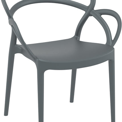 Dark Gray Polypropylene Armchair | 57 x 56 x 82 cm