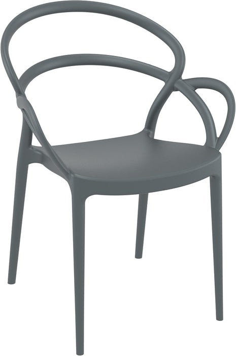 Dark Gray Polypropylene Armchair | 57 x 56 x 82 cm