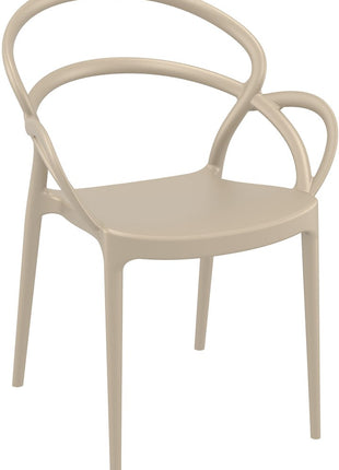 Beige Polypropylene Armchair | 57 x 56 x 82 cm