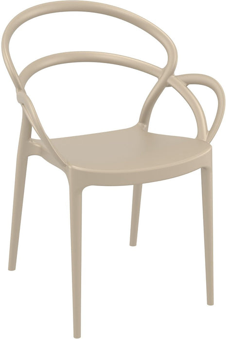 Beige Polypropylene Armchair | 57 x 56 x 82 cm