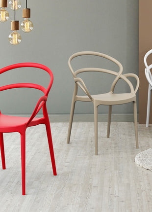 Beige Polypropylene Armchair | 57 x 56 x 82 cm