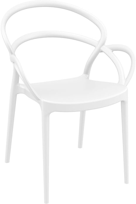 Polypropylene Armchair White | 57 x 56 x 82 cm