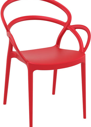 Polypropylene Armchair Red | 57 x 56 x 82 cm