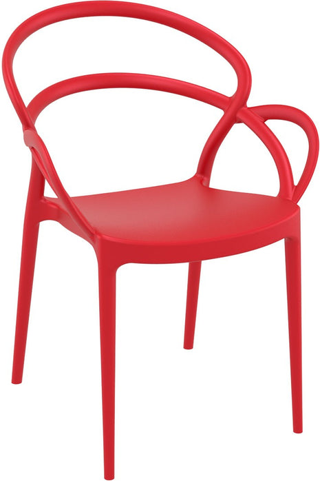 Polypropylene Armchair Red | 57 x 56 x 82 cm