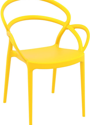 Polypropylene Armchair Yellow | 57 x 56 x 82 cm