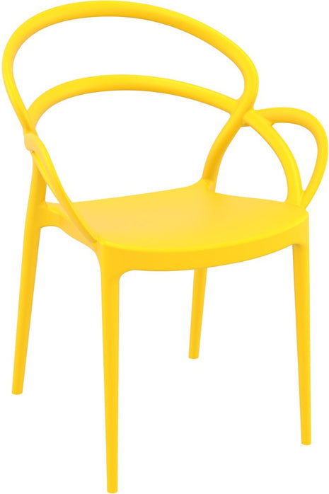 Polypropylene Armchair Yellow | 57 x 56 x 82 cm