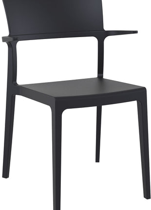 Polypropylene Armchair Black | 58 x 55 x 84 cm