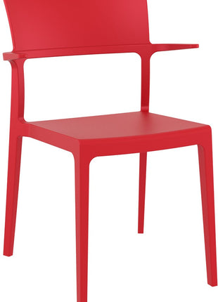 Polypropylene Armchair Red | 58 x 55 x 84 cm