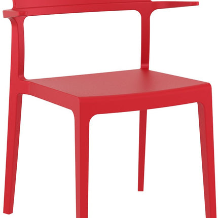 Polypropylene Armchair Red | 58 x 55 x 84 cm