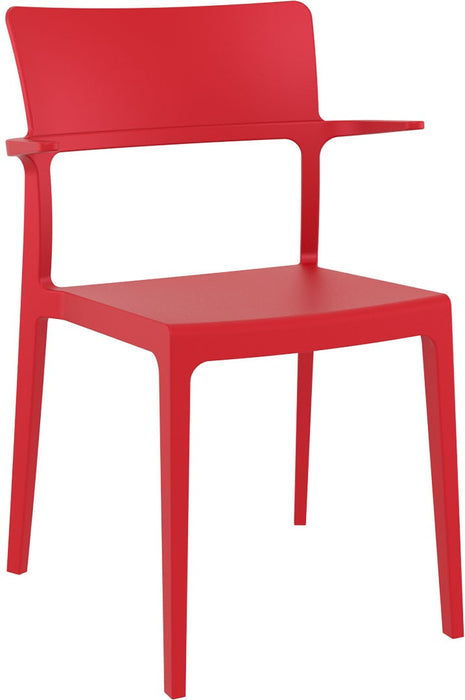 Polypropylene Armchair Red | 58 x 55 x 84 cm