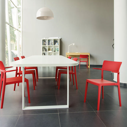 Polypropylene Armchair Red | 58 x 55 x 84 cm