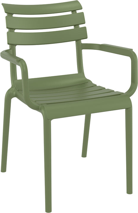 Polypropylene Armchair Olive | 58 x 59 x 84 cm